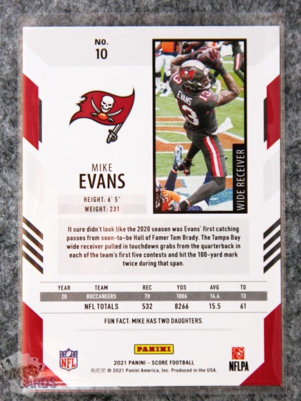Alternative view of 2021 Mike Evans #10 Panini Score