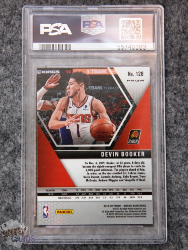 2019-20 Devin Booker #128 Panini Mosaic Silver Prizm PSA 9  MINT-back