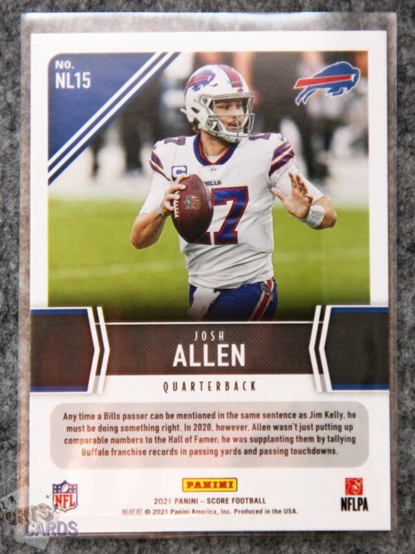 Alternative view of 2021 Josh Allen #NL15 Panini Score Next Level Stats