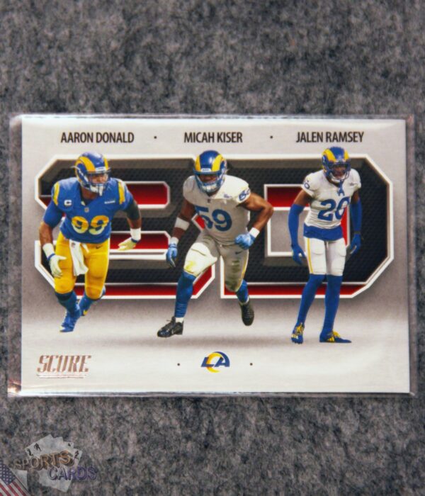 2021 Aaron Donald - Micah Kiser - Jalen Ramsey #3D8 Panini Score 3D-front