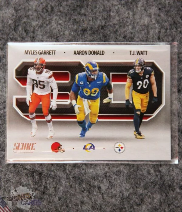 2021 Myles Garrett Aaron Donald TJ Watt #3D9 Panini Score 3D
