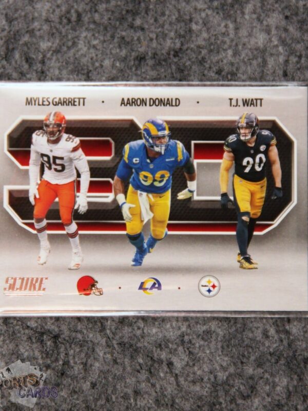 2021 Myles Garrett - Aaron Donald - TJ Watt #3D9 Panini Score 3D