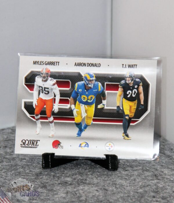 2021 Myles Garrett - Aaron Donald - TJ Watt #3D9 Panini Score 3D-stand