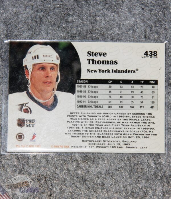 1991-92 Steve Thomas #438 Pro Set-back