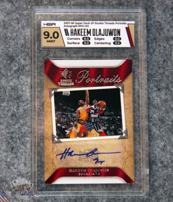 2007-08 Hakeem Olajuwon #PO-HO Upper Deck SP Rookie Threads Portraits HGA 9 MT-front