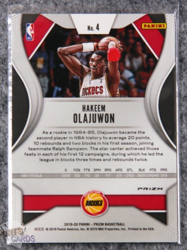 2019-20 Hakeem Olajuwon #4 Panini Prizm Silver Prizm-back