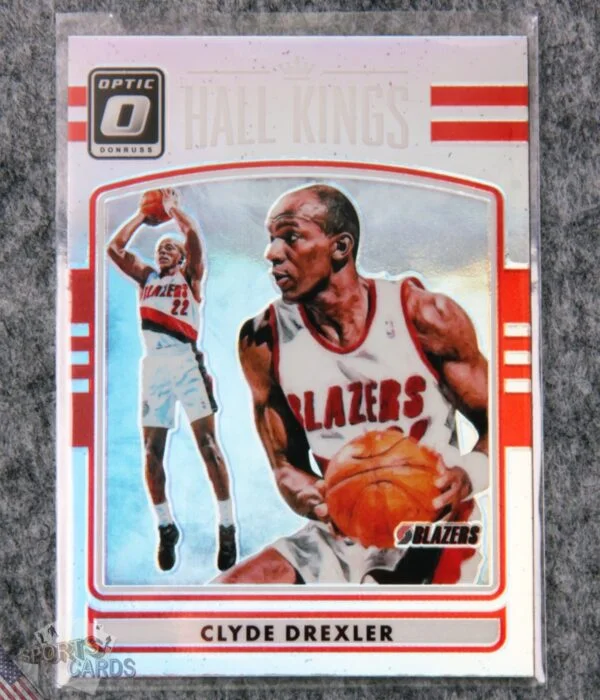 2016-17 Clyde Drexler #21 Panini Donruss Optic Hall Kings Holo Silver Prizm-front