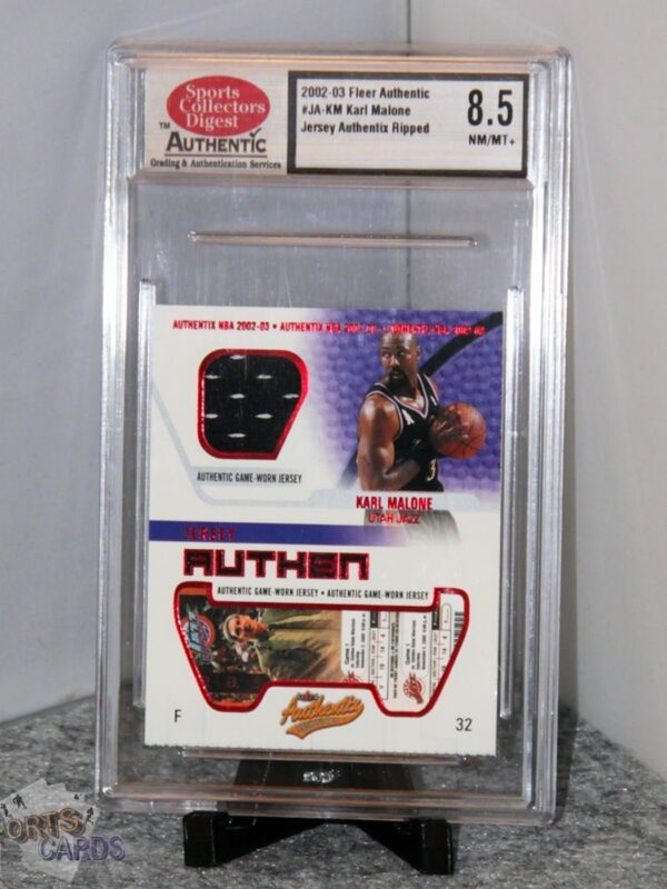 2002-03 Karl Malone #JA-KM Fleer Authentic Jersey Authentix SCD 8.5-stand