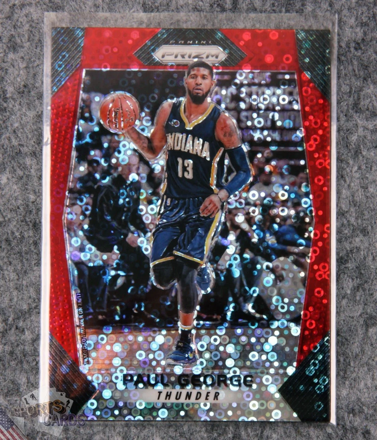 2017-18 Paul George #264 Panini Prizm Fast Break Red Prizm /125-front