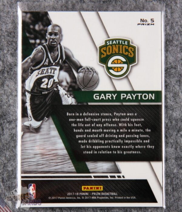 Alternative view of 2017-18 Gary Payton #5 Panini Prizm Fundamentals Silver Prizm