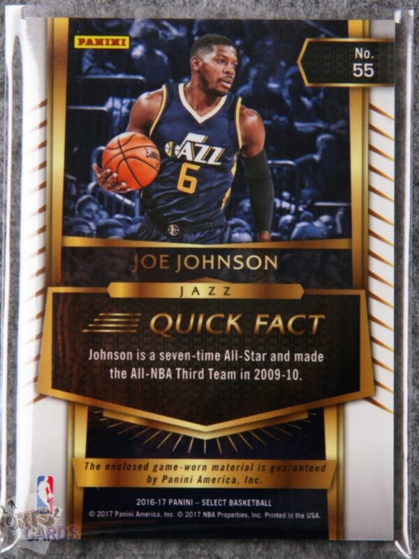 Alternative view of 2016-17 Joe Johnson #55 Panini Select Select Swatches