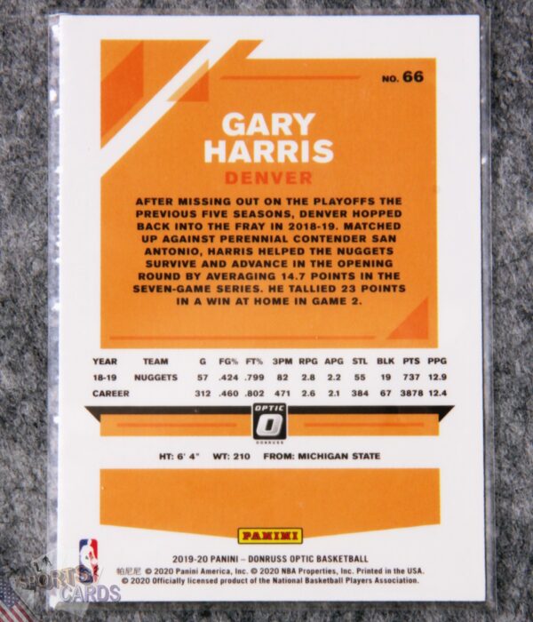 Alternative view of 2019-20 Gary Harris #66 Panini Donruss Optic