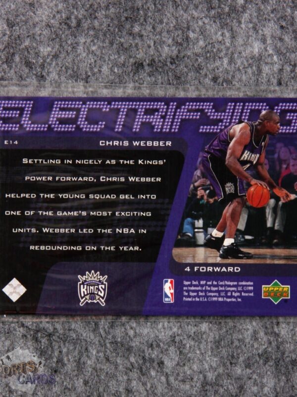 Alternative view of 1999-00 Chris Webber #E14 Upper Deck MVP Electrifying