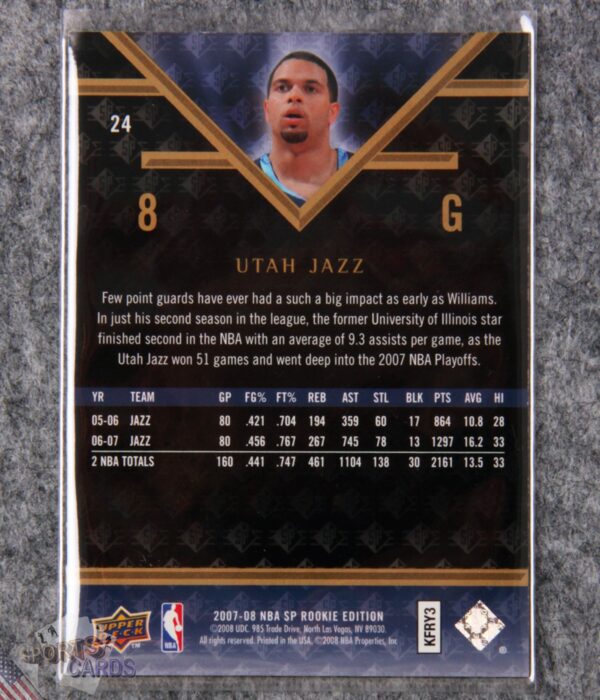2007-08 Deron Williams #24 Upper Deck SP Rookie Edition-back