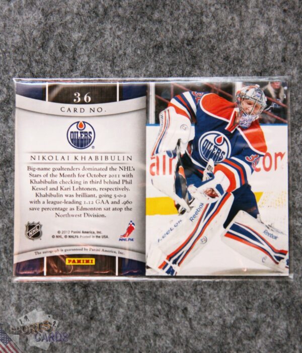 Alternative view of 2012-13 Nikolai Khabibulin #36 Panini Titanium Reserve Auto