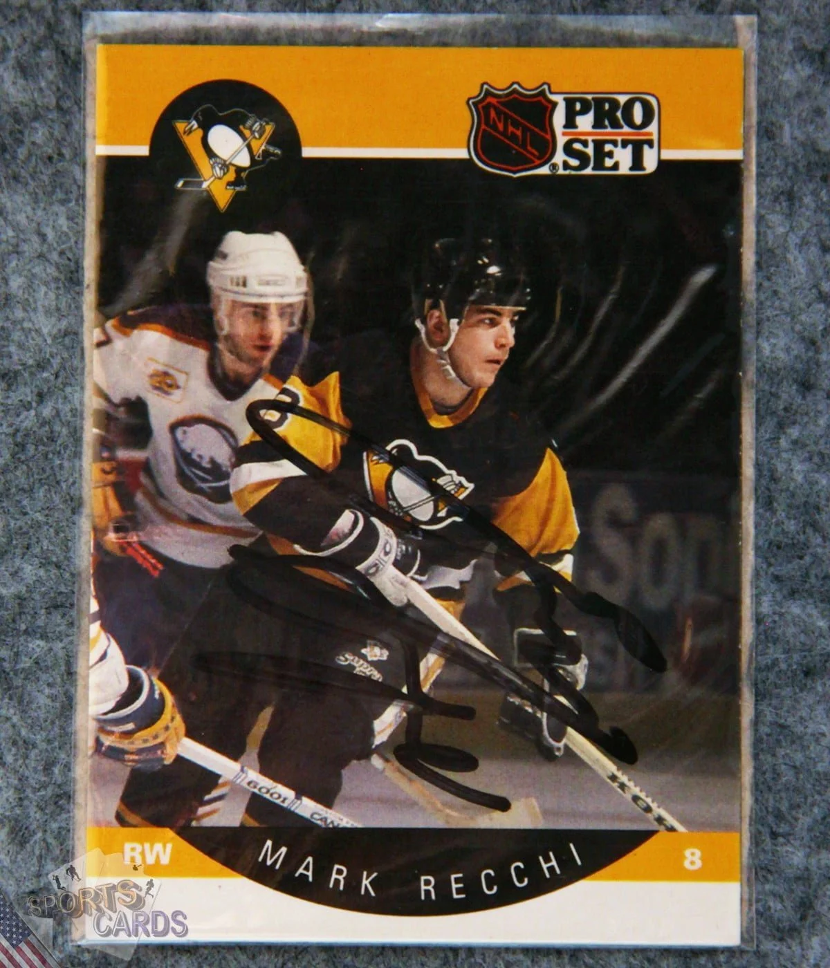 1990-91 Mark Recchi #239 Pro Set Auto-front