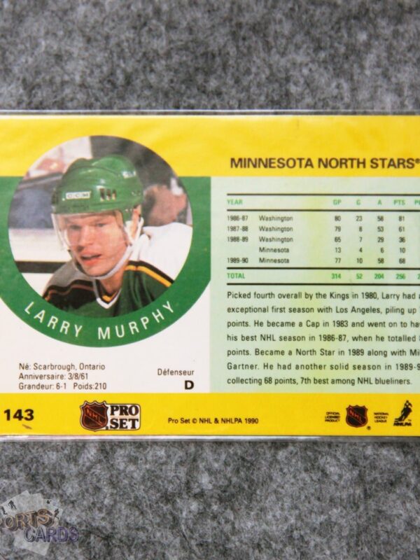Alternative view of 1990-91 Larry Murphy #143 Pro Set Auto