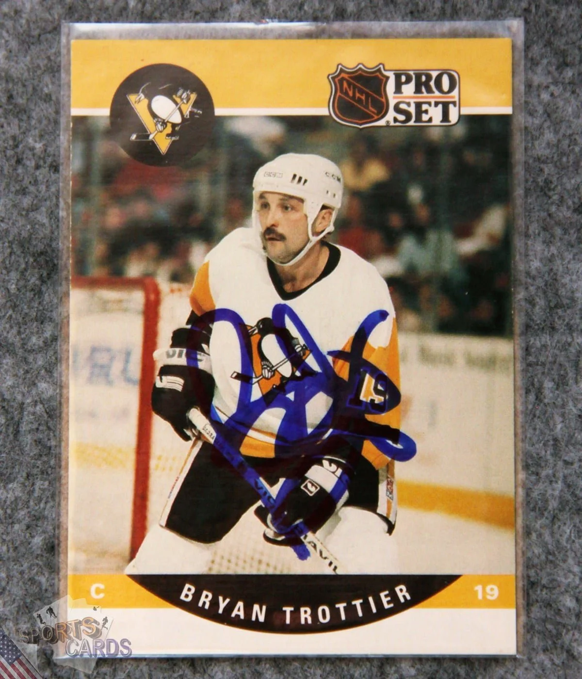 1990-91 Bryan Trottier #511 Pro Set Auto-front