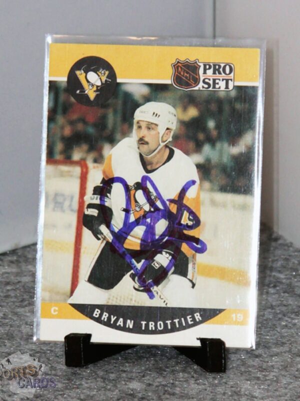 1990-91 Bryan Trottier #511 Pro Set Auto - Afbeelding 3