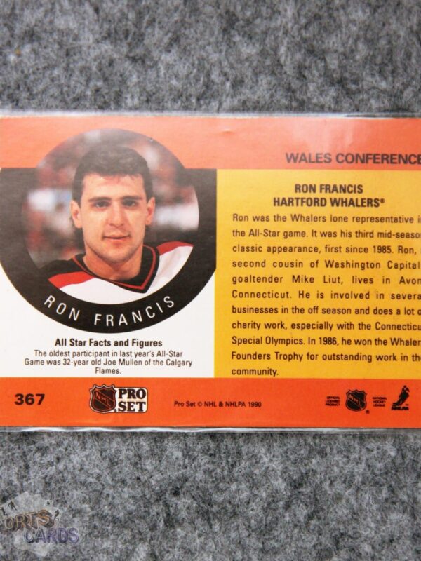 Alternative view of 1990-91 Ron Francis #367 Pro Set Auto