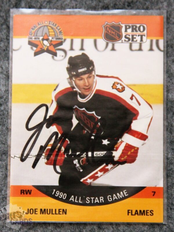 1990-91 Joe Mullen #343 Pro Set Auto