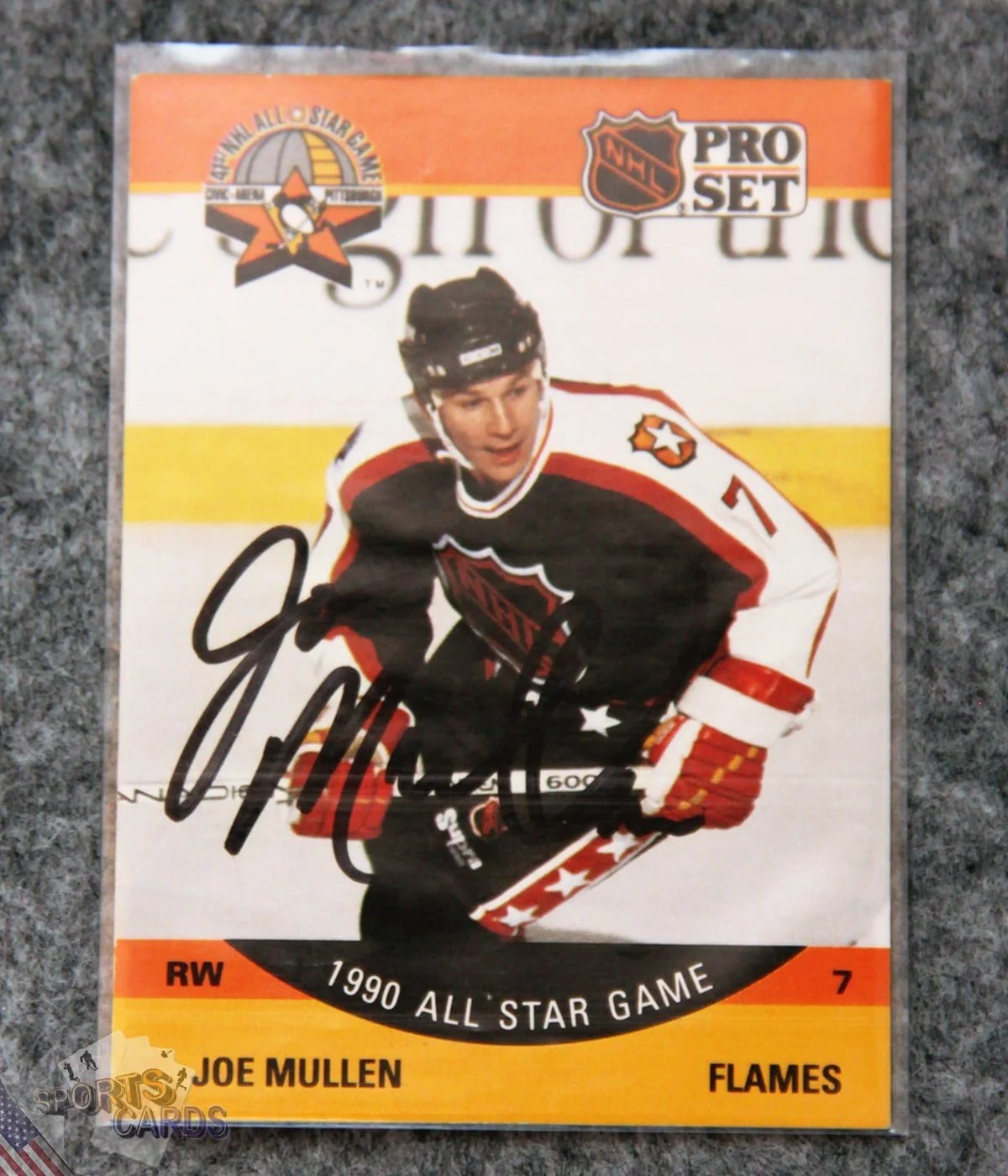 1990-91 Joe Mullen #343 Pro Set Auto-front