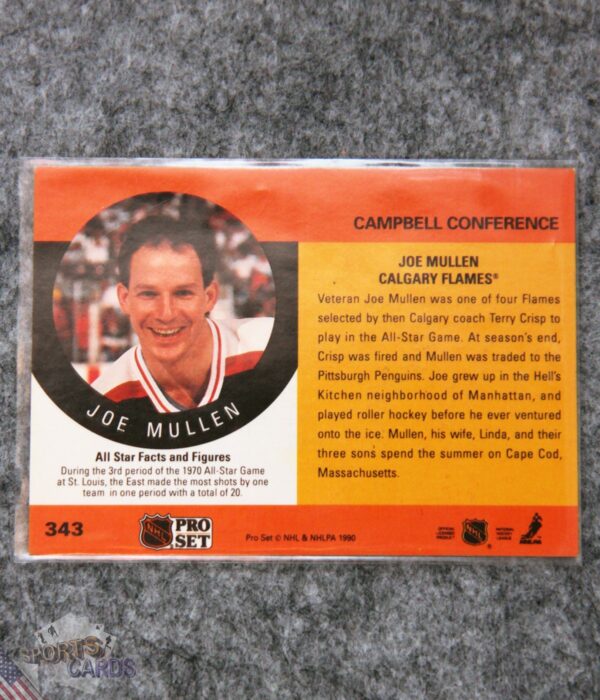 Alternative view of 1990-91 Joe Mullen #343 Pro Set Auto