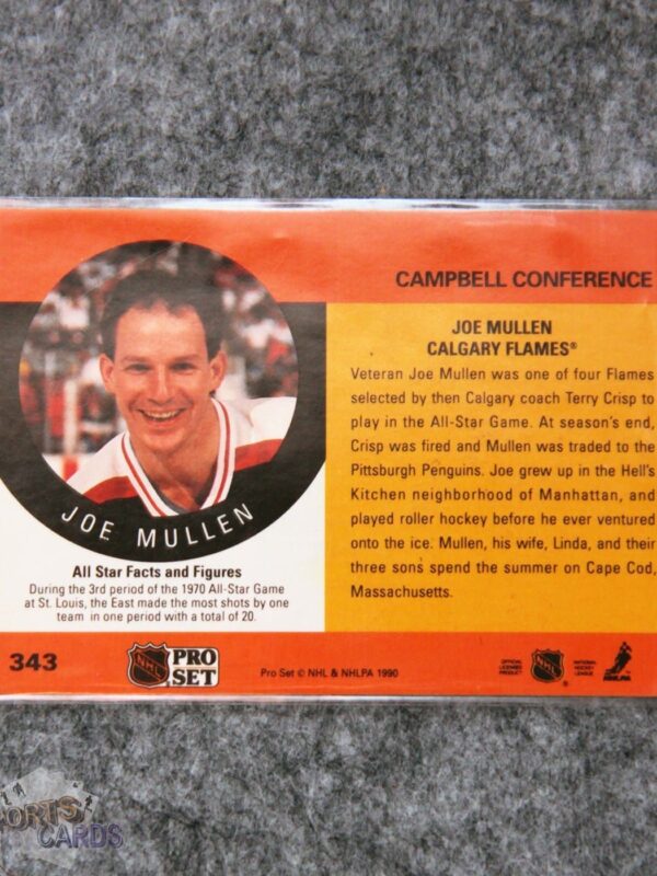 Alternative view of 1990-91 Joe Mullen #343 Pro Set Auto