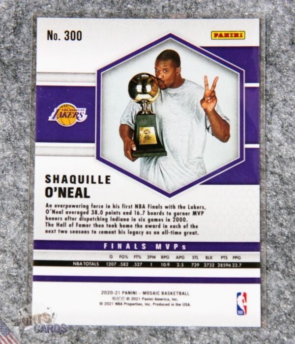 Alternative view of 2020-21 Shaquille O'Neal #300 Panini Mosaic Finals MVPs