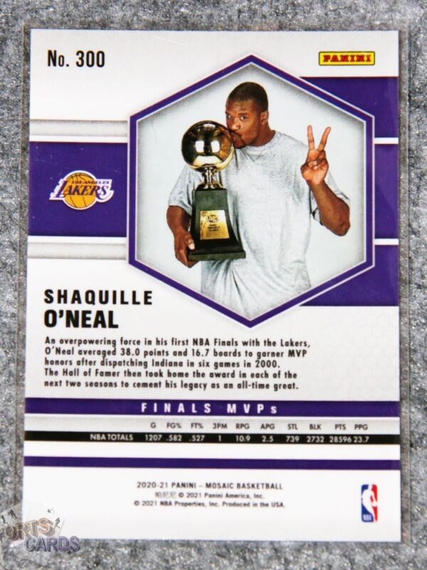 2020-21 Shaquille O'Neal #300 Panini Mosaic Finals MVPs-back