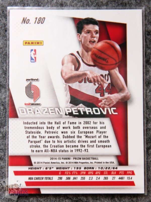 Alternative view of 2014-15 Drazen Petrovic #180 Panini Prizm
