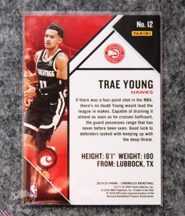 2019-20 Trae Young #12 Panini Chronicles Pink-back
