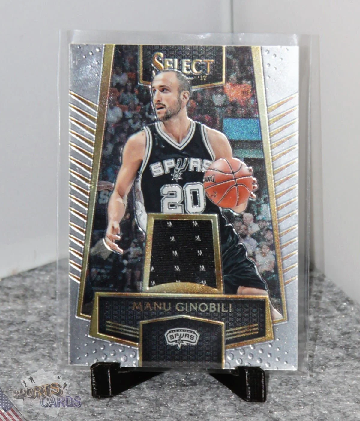 2016-17 Manu Ginobili #60 Panini Select Select Swatches-stand