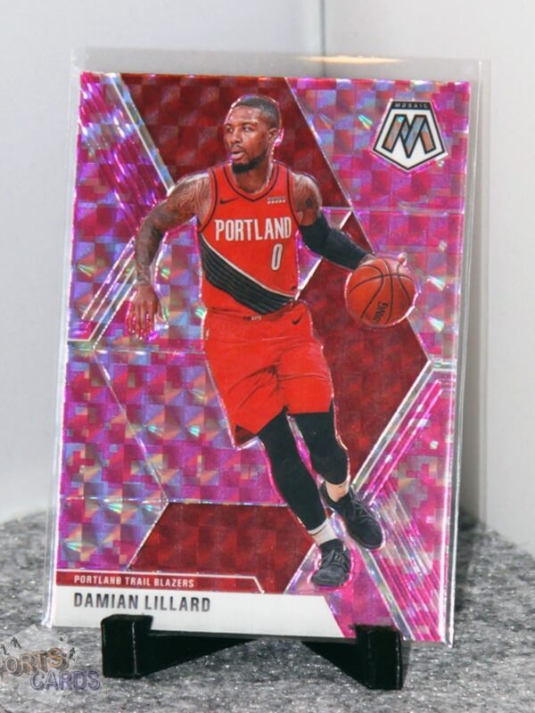 2019-20 Damian Lillard #5 Panini Mosaic Pink Camo Prizm-stand