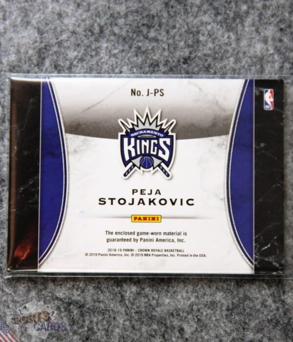 2018-19 Peja Stojakovic #J-PS Panini Crown Royale-back