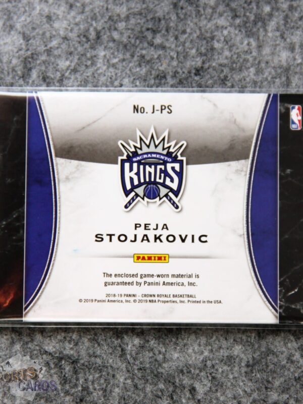 Alternative view of 2018-19 Peja Stojakovic #J-PS Panini Crown Royale