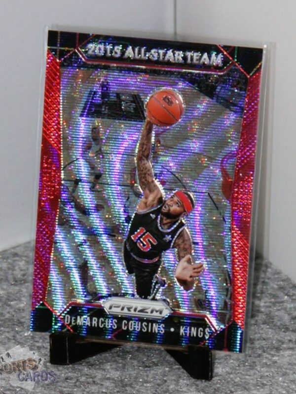 2015-16 DeMarcus Cousins #366 Panini Prizm All-Star Team Ruby Wave Prizm /350 - Afbeelding 3