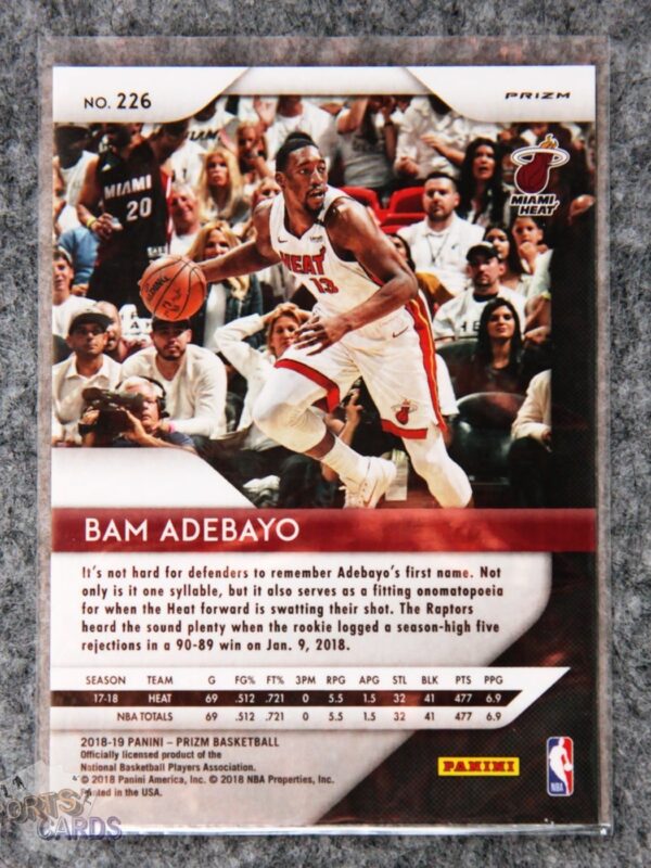 Alternative view of 2018-19 Bam AdeBayo #226 Panini Prizm Red White & Blue Prizm