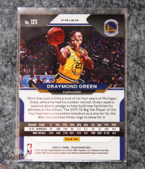 Alternative view of 2020-21 Draymond Green #123 Panini Prizm Fast Break Prizm