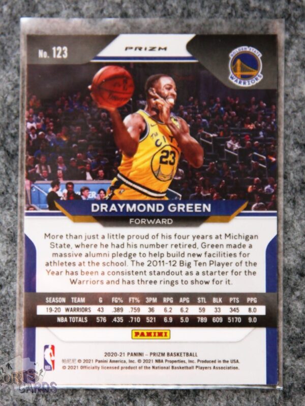 2020-21 Draymond Green #123 Panini Prizm Fast Break Prizm-back