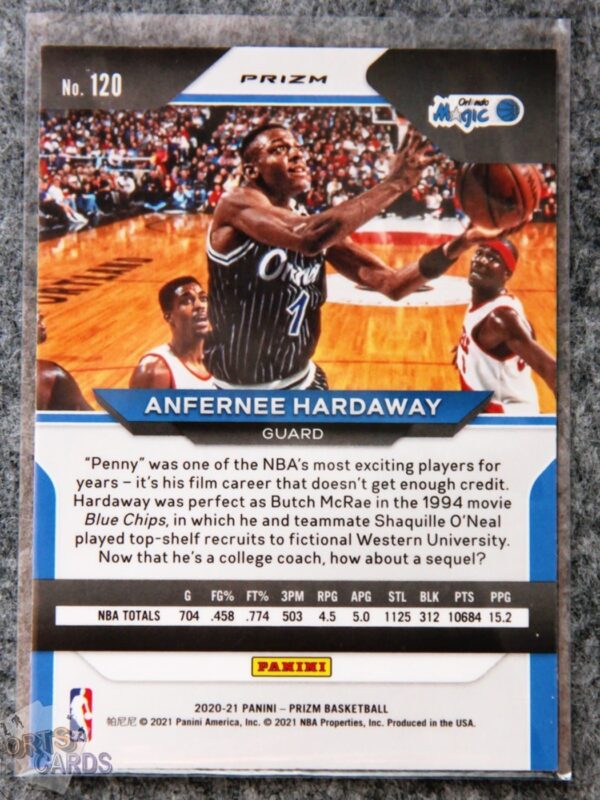2020-21 Anfernee Hardaway #120 Panini Prizm Silver Prizm-back