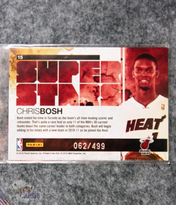 2010-11 Chris Bosh #15 Panini Rookie & Stars Superstars /499-back