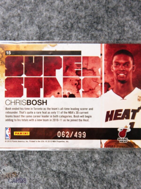 2010-11 Chris Bosh #15 Panini Rookie & Stars Superstars /499-back