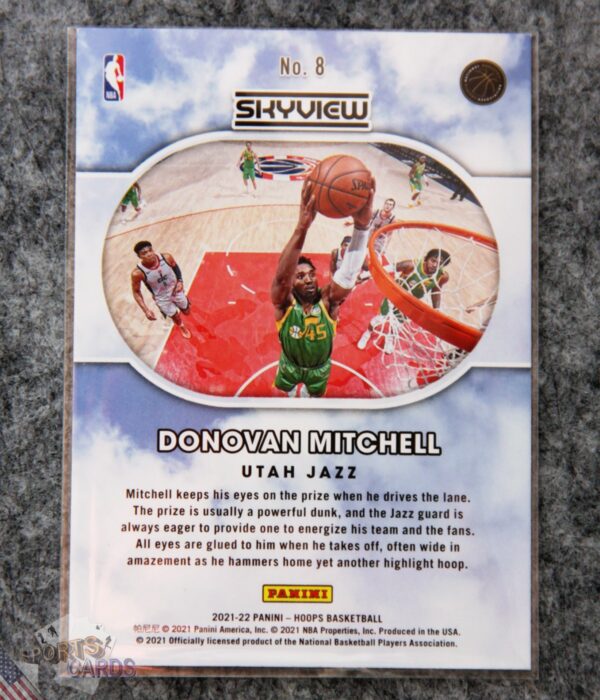 Alternative view of 2021-22 Donovan Mitchell #8 Panini NBA Hoops Skyview