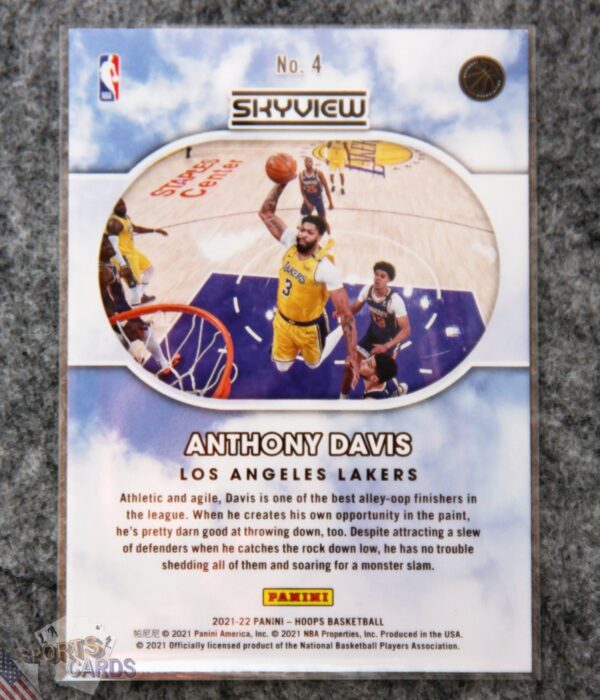 Alternative view of 2021-22 Anthony Davis #4 Panini NBA Hoops Skyview