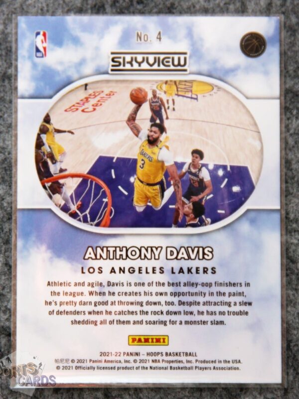 2021-22 Anthony Davis #4 Panini NBA Hoops Skyview-back