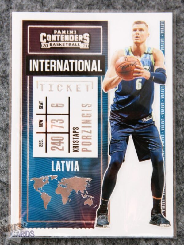 2020-21 Kristaps Porzingis #23 Panini Contenders International Ticket-front
