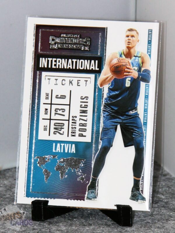 2020-21 Kristaps Porzingis #23 Panini Contenders International Ticket - Afbeelding 3