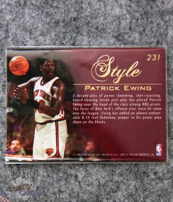 Alternative view of 1996-97 Patrick Ewing #231 Fleer Style