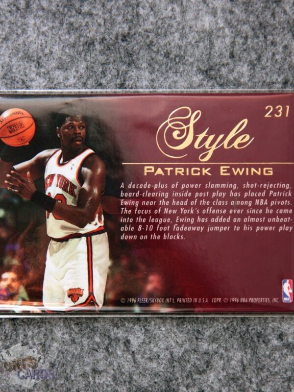 Alternative view of 1996-97 Patrick Ewing #231 Fleer Style